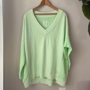 aerie Mint Green V-Neck Pullover Sweater